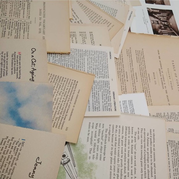 Very Vintage Book Pages, Old Book Page Bundle, Assorted Book Pages - Picture 9 of 10